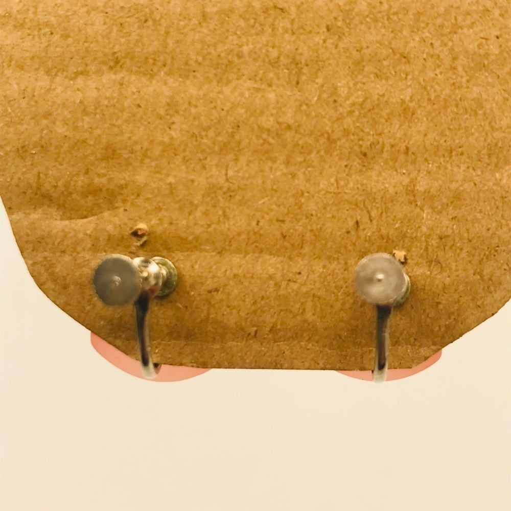 Vintage Pink Cats Eye Earrings - Picture 7 of 7